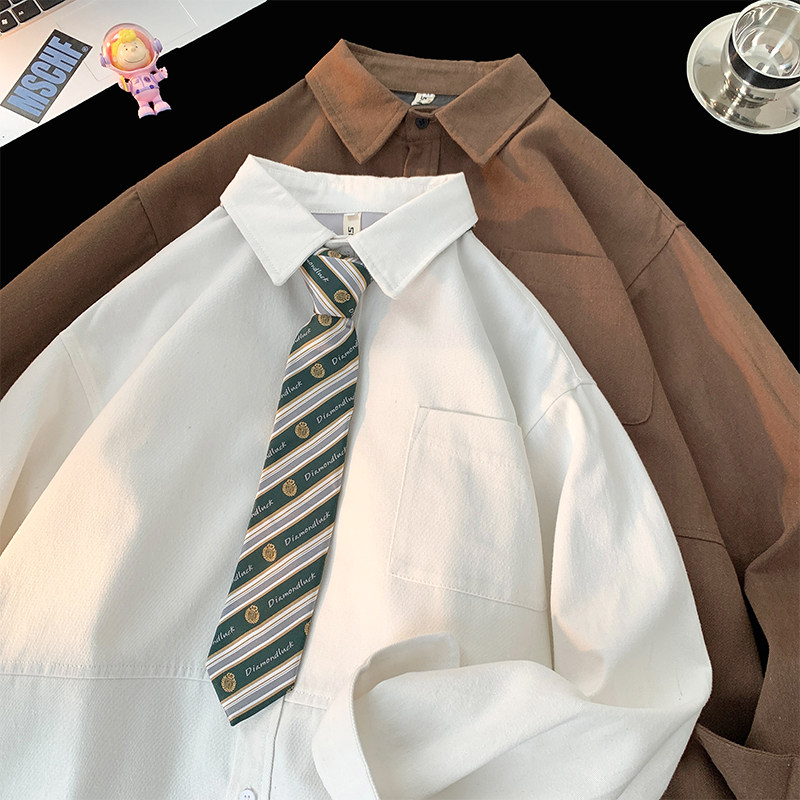 原创重工秋季纯色长袖衬衫宽松外套男女抖音供货514-7CS2341P70,男装衬衫,星座513