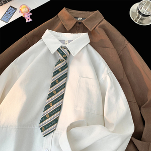 原创重工秋季纯色长袖衬衫宽松外套男女抖音供货514-7CS2341P70