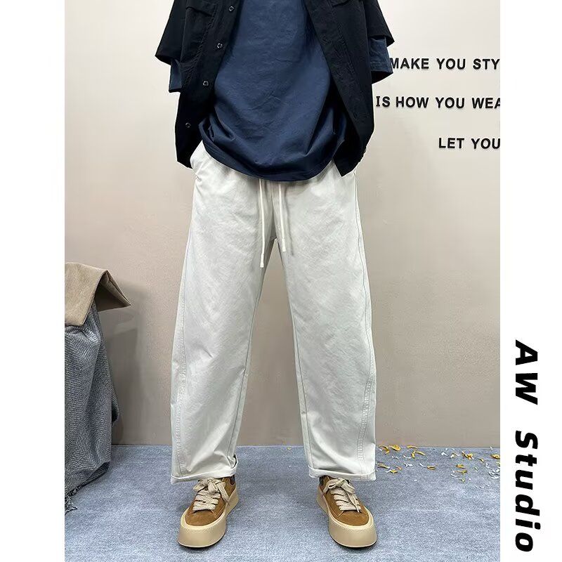 夏新款男水洗薄款休闲裤简约宽松直筒百搭老钱风513CK1432P42,男装休闲裤,星座513