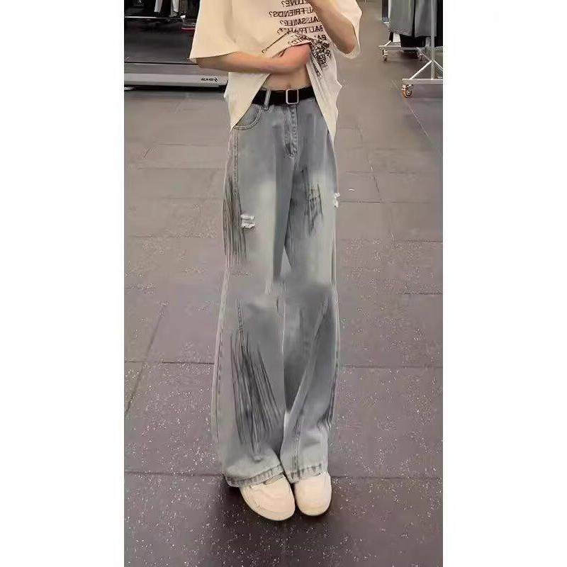 港风潮男夏季新款牛仔裤嘻哈潮高街潮流痞帅长裤513CK1577P45，女装牛仔裤，星座513