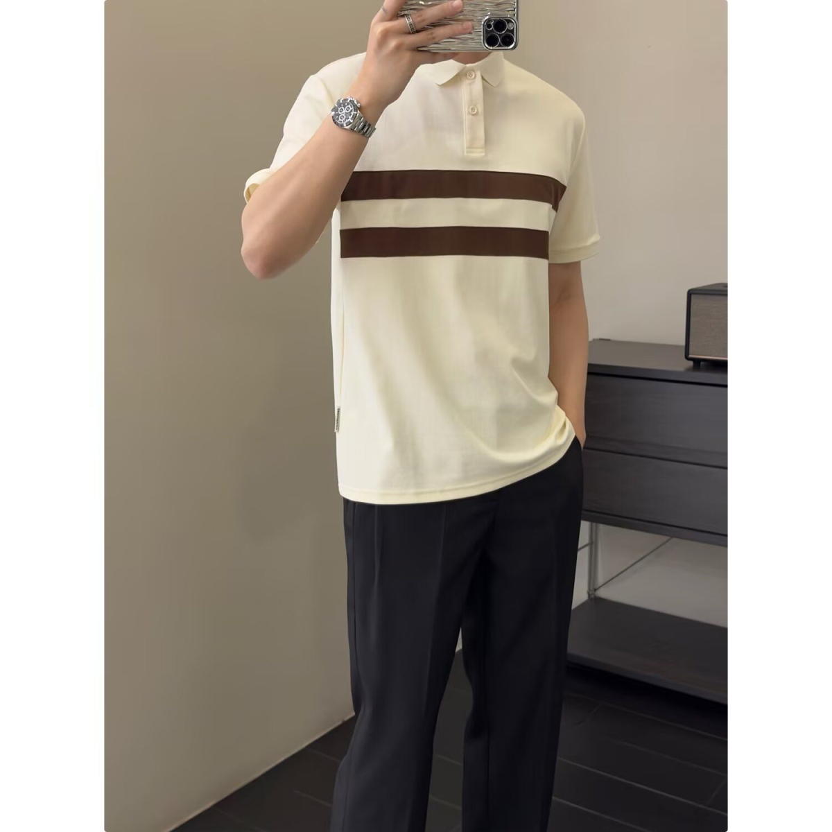 拼色polo衫男潮流百搭翻领短袖T恤衫夏季513PL362P28，男装T恤，星座513