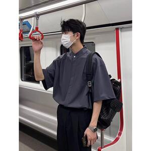 男夏季宽松百搭短袖衬衫男513DX1121P30图片