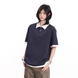 简约假两件短袖男美式休闲百搭夏季复古polo衫体恤513PL1168P35，男装Polo衫，星座513