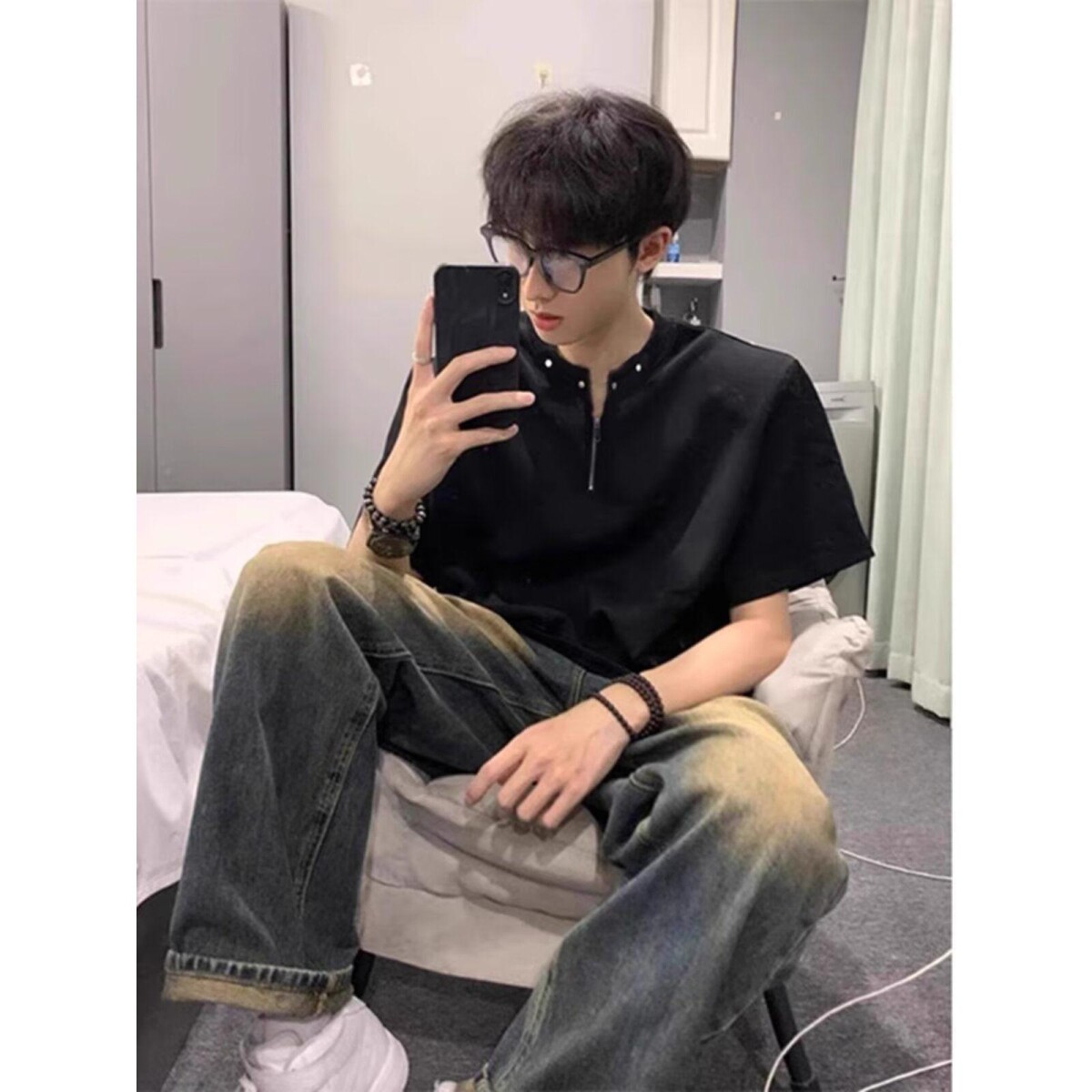 美式复古t恤潮牌痞帅炸街男宽松短袖圆领513DX1108特P27,男装T恤,星座513
