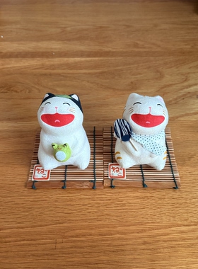 日本龙虎作和纸招财猫摆件招福气送礼书桌放置温馨氛围