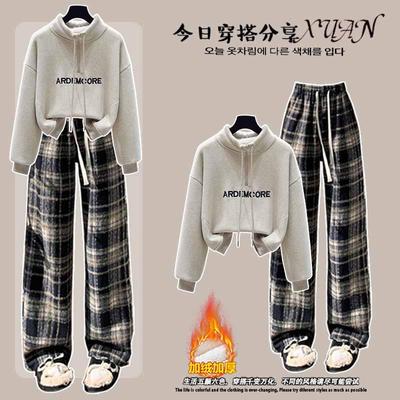 超好看百搭加绒加厚半拉链卫衣