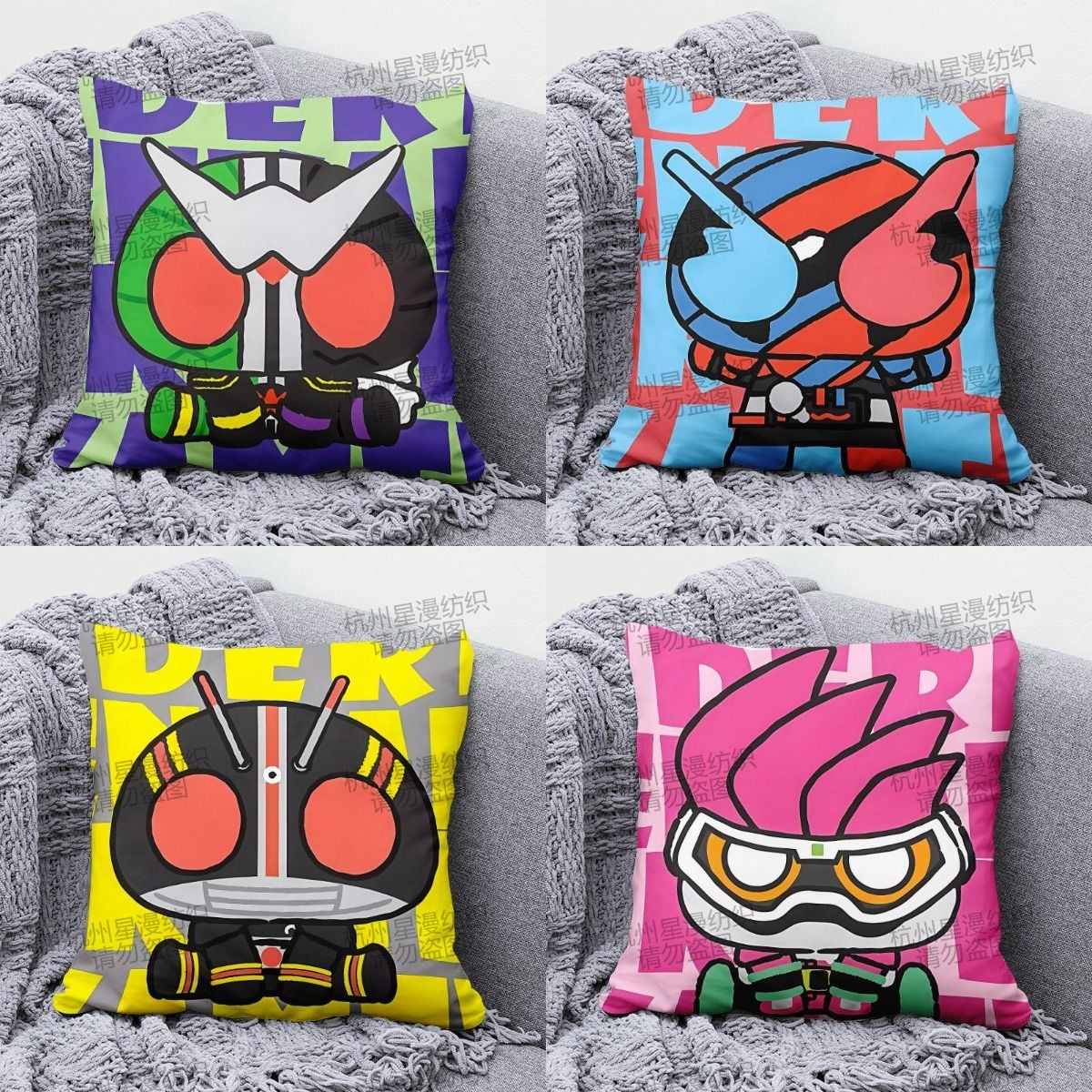 生日礼物假面骑士q版可爱抱枕学生宿舍午睡靠垫动漫周边定制男孩