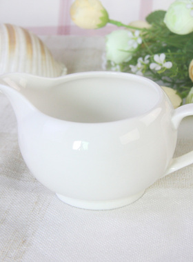 欧式陶瓷纯白色单手柄西餐厅咖啡壶奶盅奶壶奶罐奶杯奶缸器具油壶