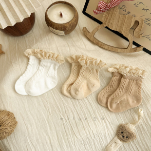 ins韩系夏季 女宝宝花边袜公主袜儿童棉袜网眼袜 a类薄款