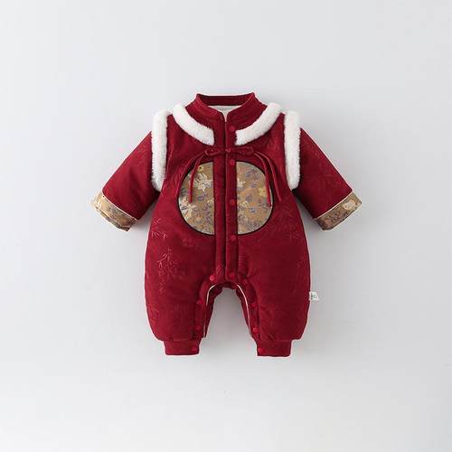 婴儿拜年服秋冬衣服新年宝宝棉服