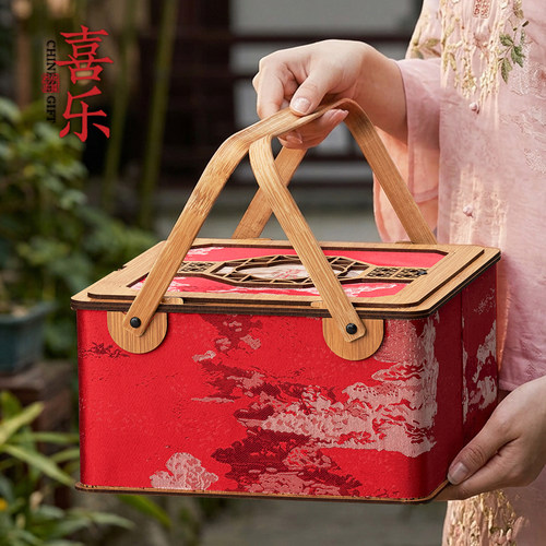 双层提篮方盒8粒装中秋月饼盒