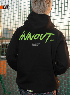 INNOUT LAB原创设计百搭连帽宽松休闲套头卫衣帽衫下摆可调节男