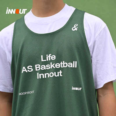 INNOUT双面网孔hoop篮球训练背心宽松通用透气马甲运动跑步很汗衫
