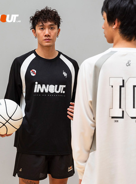 iNNOUT LAB美式训练足球服速干长袖t恤投篮服复古赛车服主题印花