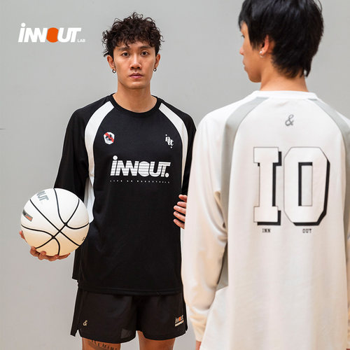 iNNOUT LAB美式训练足球服速干长袖t恤投篮服复古赛车服主题印花