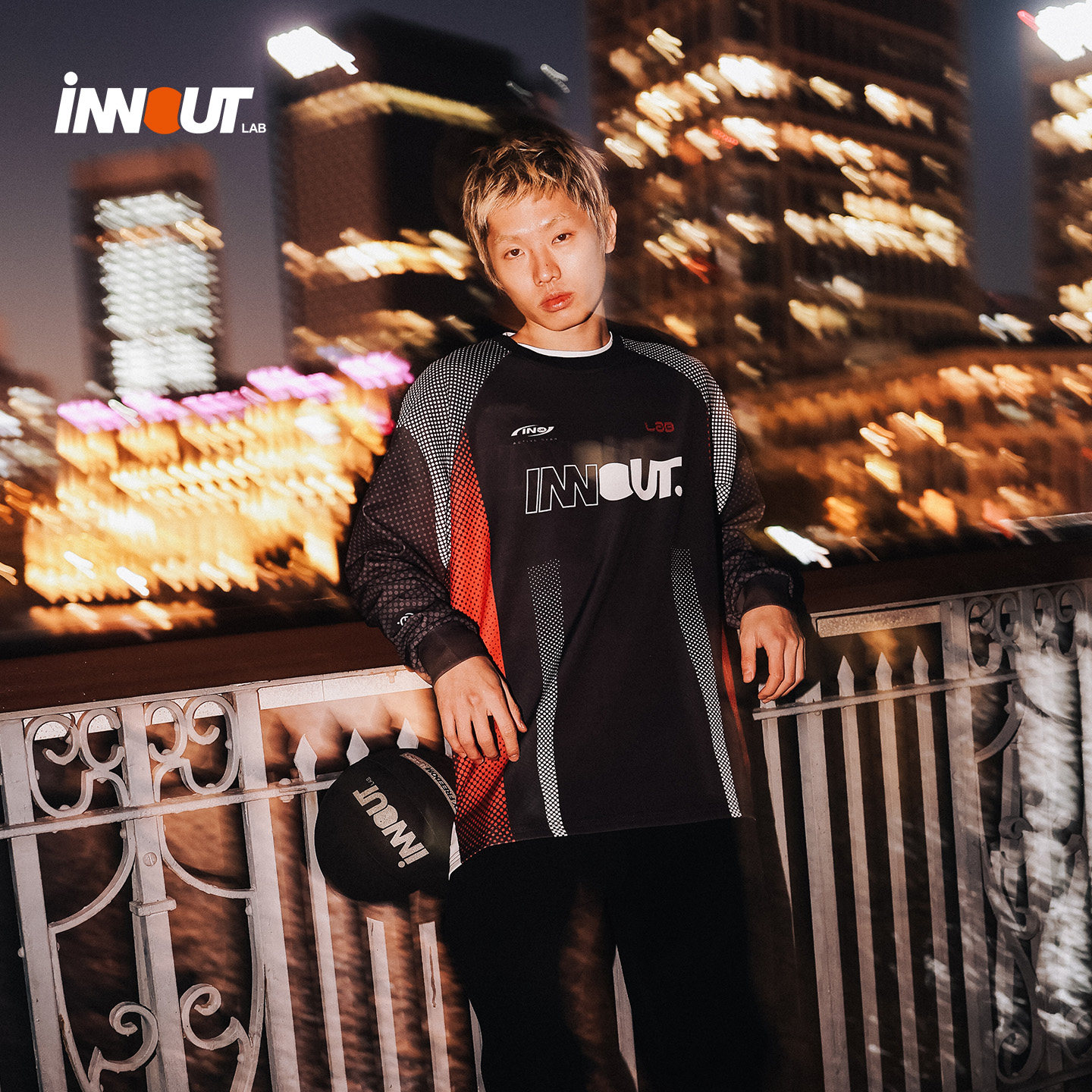 INNOUT赛博渐变球服美式篮球运动长袖舒适休闲训练热身投篮服秋冬
