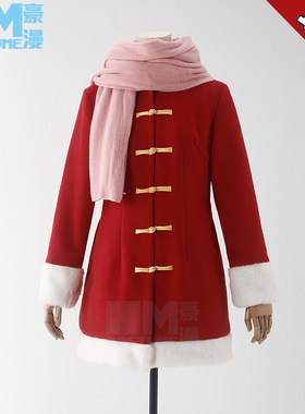 豪漫 银魂cos 神乐冬装cos服 红色毛呢冬装cosplay全套
