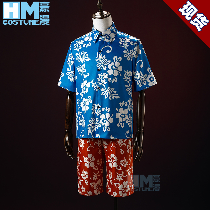 豪漫夏季红蓝沙滩服cos服
