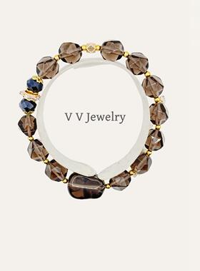VV原创设计天然茶水晶手链