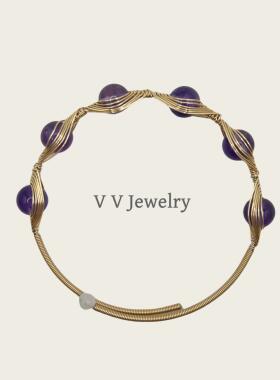 原创紫水晶高级感手链