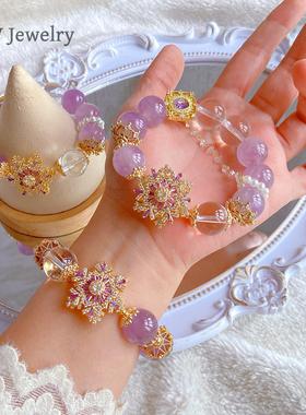 紫气东升天然紫水晶手链16mm