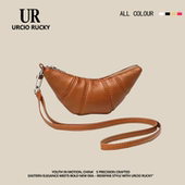 UR韩国挂脖牛角包2025秋季 小众迷你潮流零钱包百搭钥匙口红耳机包