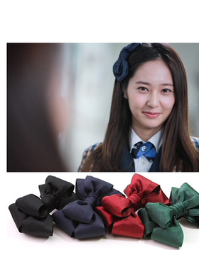 AngelRena继承者们郑秀晶同款缎带蝴蝶结顶夹弹簧夹RF188
