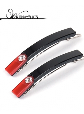 C695 韩国进口头饰AngelRena简约小水晶发夹边夹