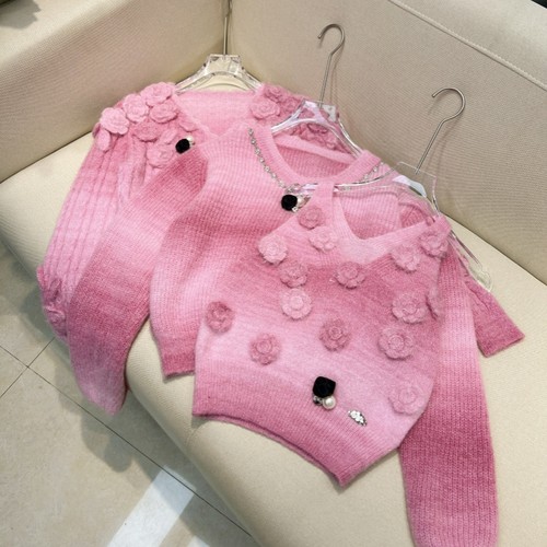 粉色多巴胺软糯针织衫外套背心