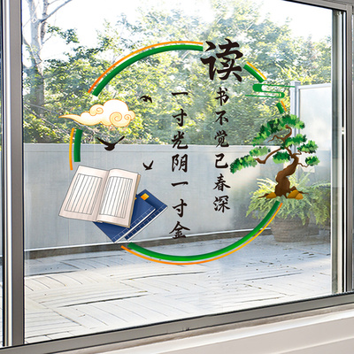 教室玻璃贴纸学习氛围布置初中小学班级励志标语墙贴静电窗贴窗花