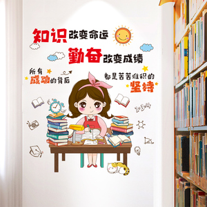 励志墙贴儿童房间学生学习标语卧室装饰贴画墙纸自粘海报贴纸布置