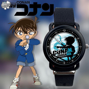 柯南周边怪盗基德灰原哀初高中男大学生非防水皮带石英手表生日礼