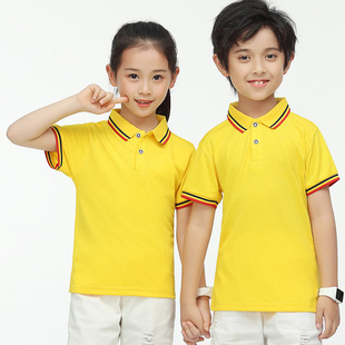 夏季 T恤定制logo印字幼儿园小学生活动团体服 儿童短袖 翻领polo衫