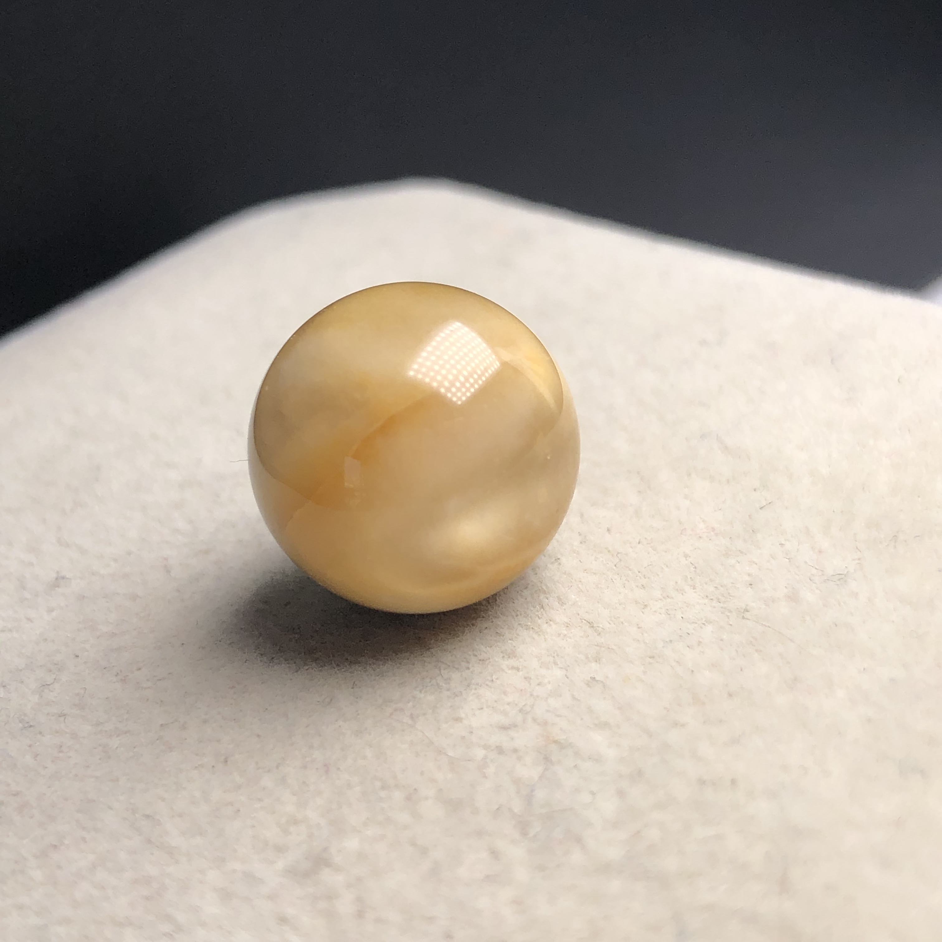 (13.8mm)无任何优化大漏福利老矿天然水晶黄兔毛单珠