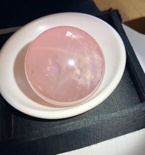 天然老矿六道星光马粉水晶球摆件