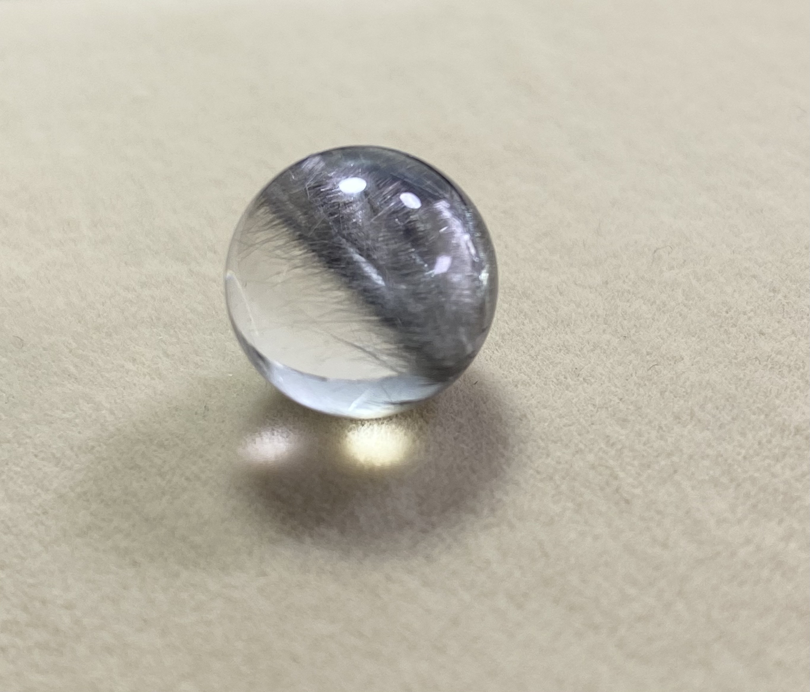 11.6mm（无任何优化和入胶）巴西天然超顺猫眼黑银钛晶花单珠吊坠