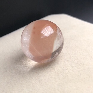 21.2毫米老矿料天然冰透橘粉兔毛单珠