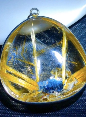 内行福利珍贵巴西老矿天然板顺钛晶花水晶吊坠