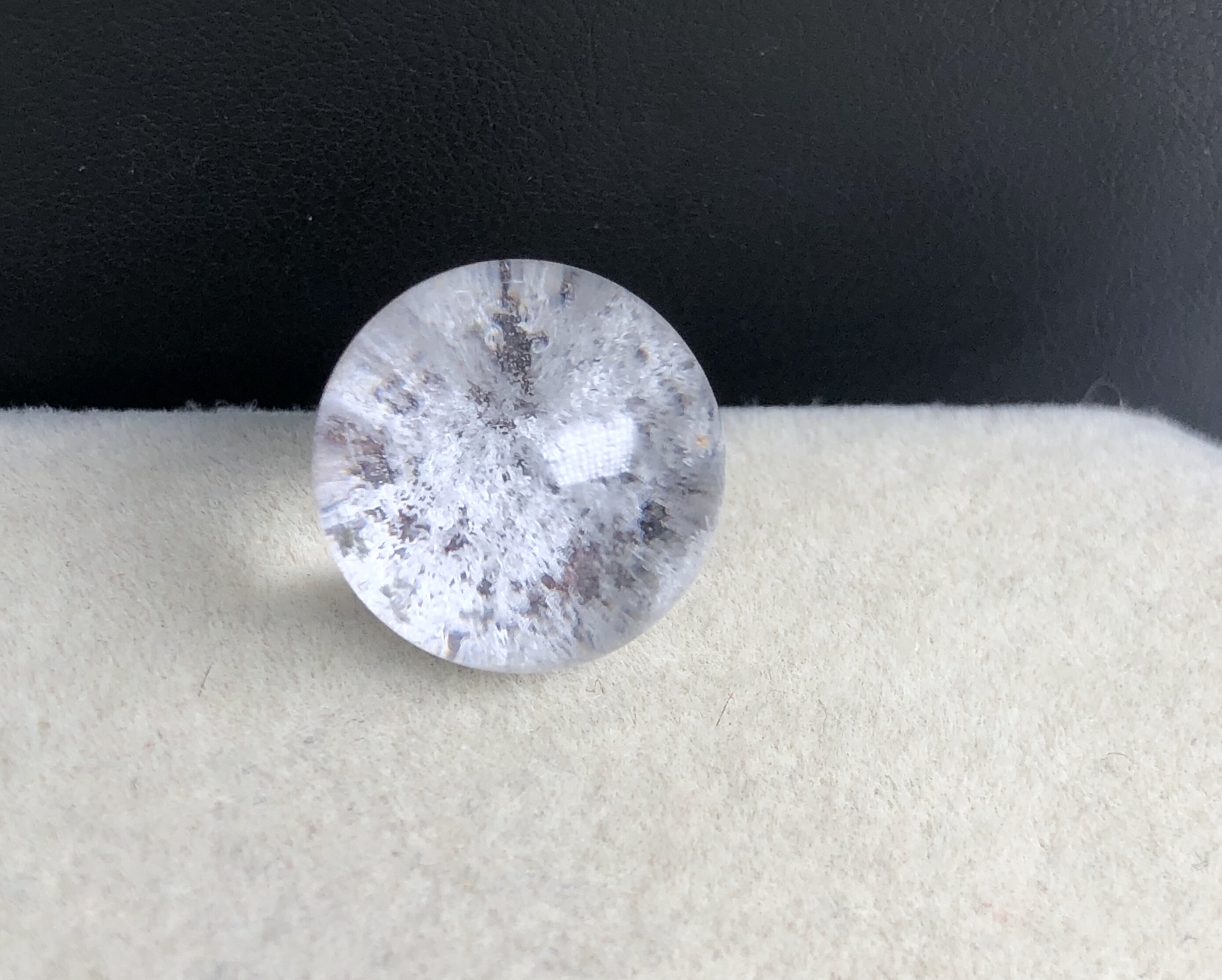 15.2mm无任何优化和注胶)老矿福利天然彩色白幽灵单珠 雪景