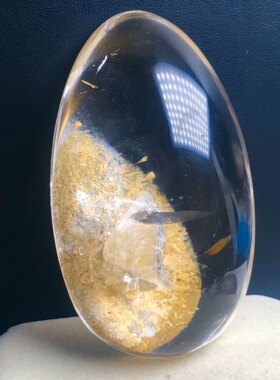 收藏天然水晶黄色矿物和立体大晶中晶共生体把玩 点将台