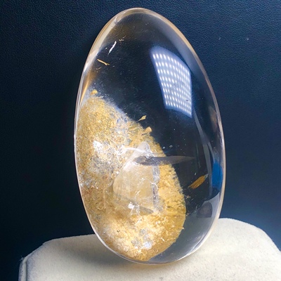 收藏天然水晶黄色矿物和立体大晶中晶共生体把玩 点将台