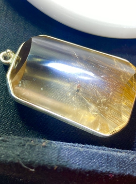 巴西老矿天然铜发晶吊坠 顺发 纯银镶嵌