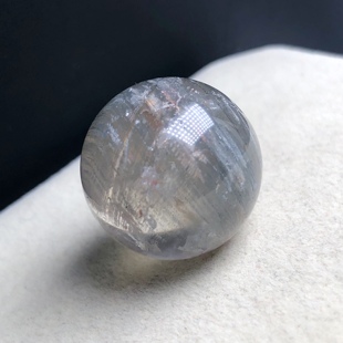 21.2毫米 福利天然水晶彩虹拉丝蓝灰兔毛单珠 没有任何优化注胶