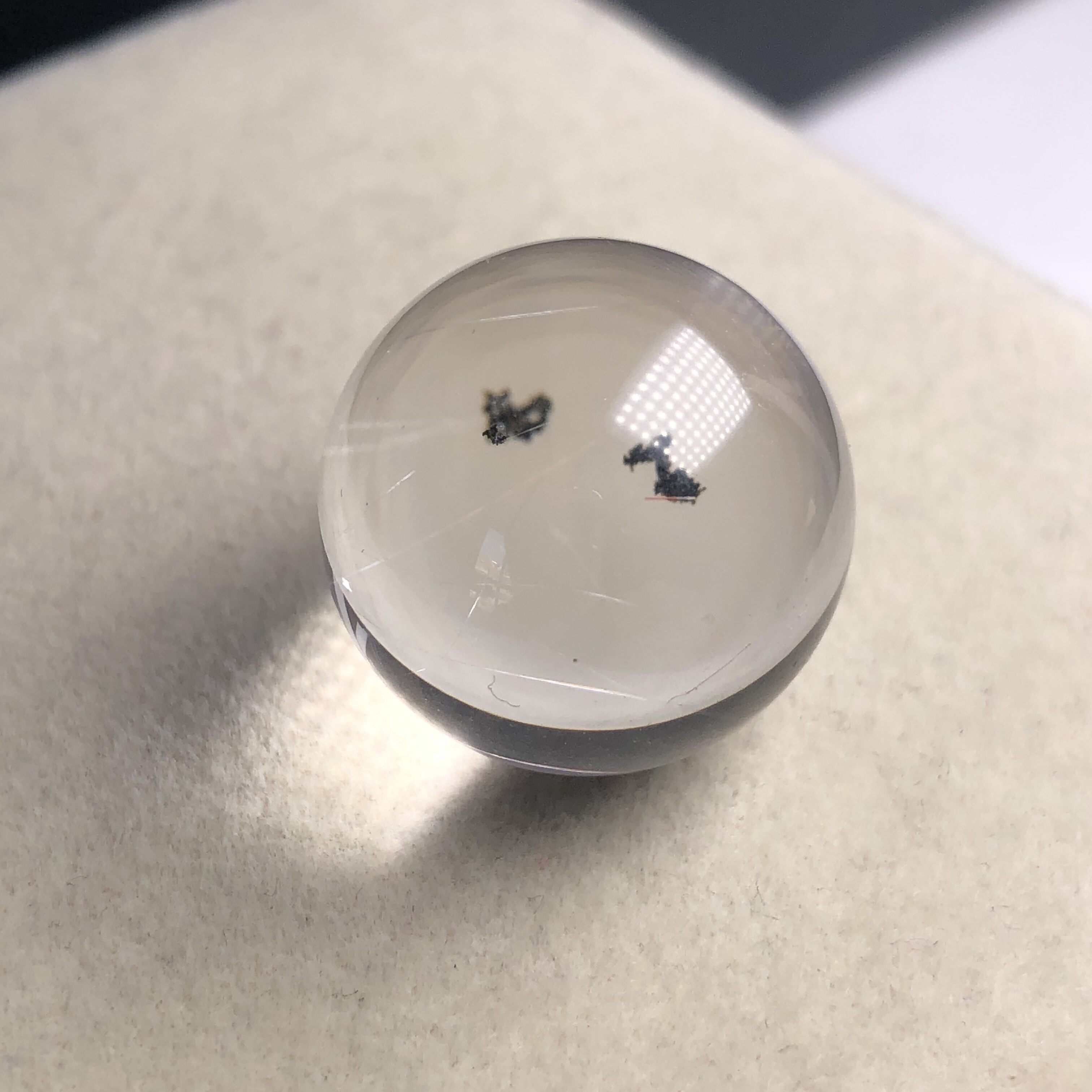 20.6毫米(无任何优化和注胶)天然发晶和幽灵共生幽灵串发水晶单珠