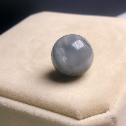 （17mm）天然水晶蓝兔毛单珠吊坠老矿