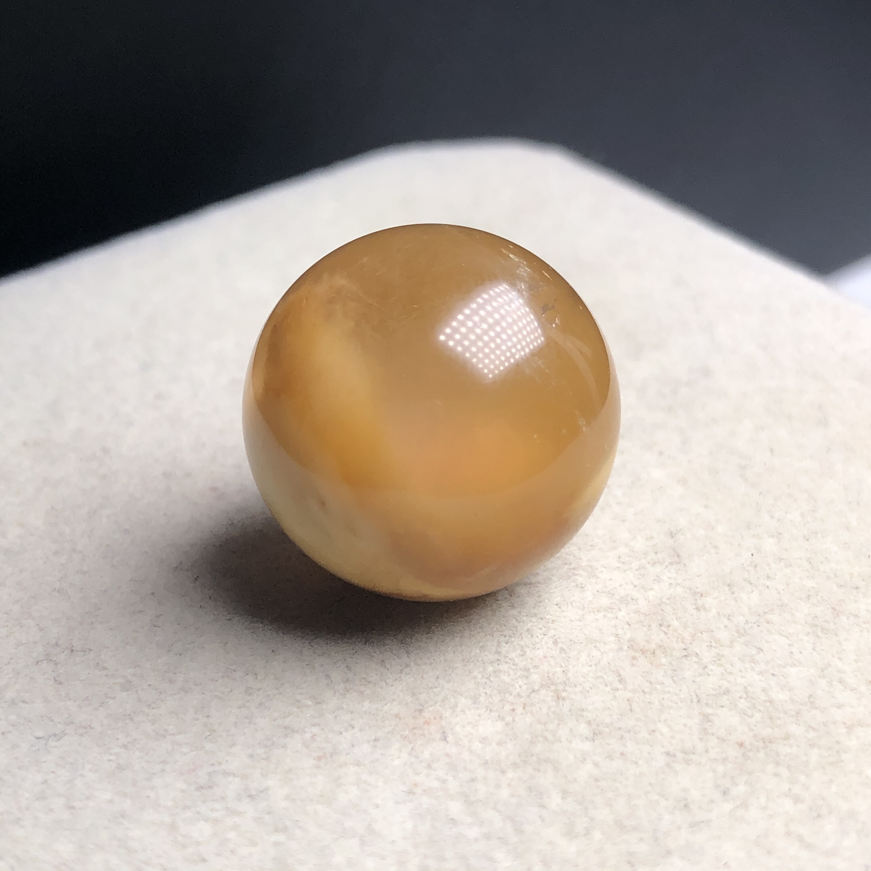 （19mm）无优化入胶老矿巴西天然水晶黄兔毛单珠吊坠
