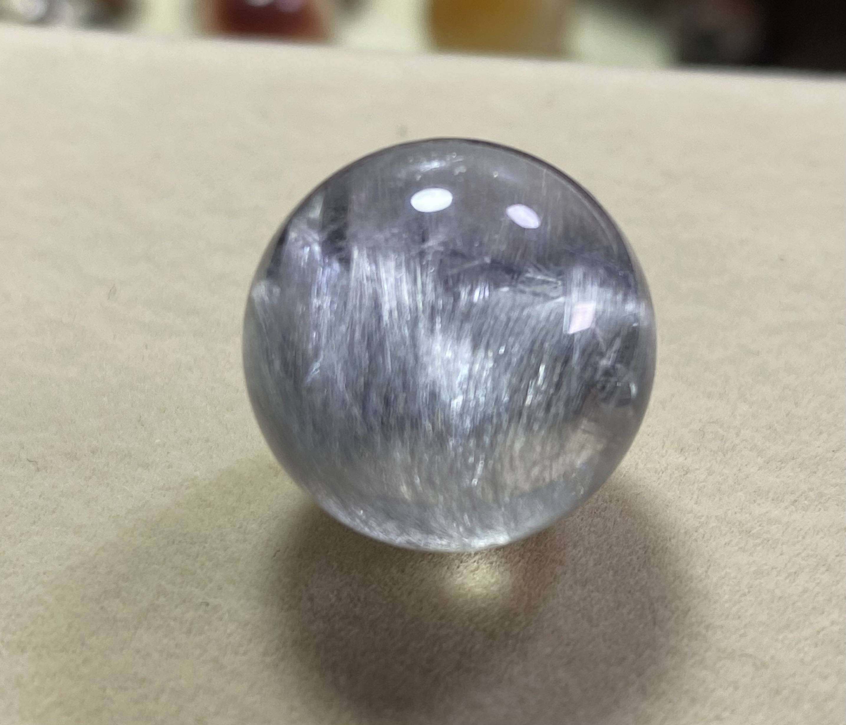 17mm（无任何优化和入胶）巴西天然猫眼黑银钛晶花单珠天使羽毛