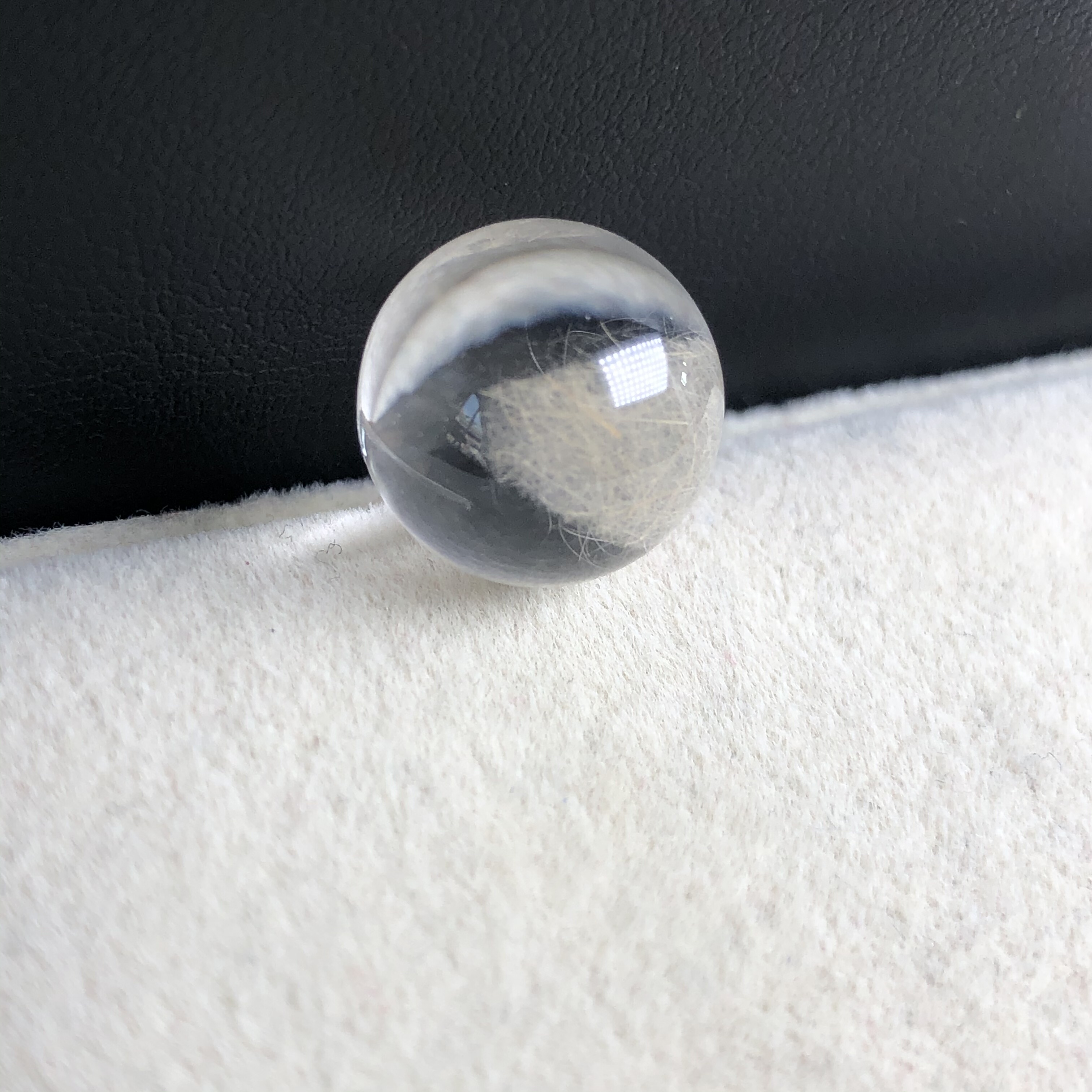 12.8mm老矿福利放漏款天然水晶兔毛和幽灵共生单珠