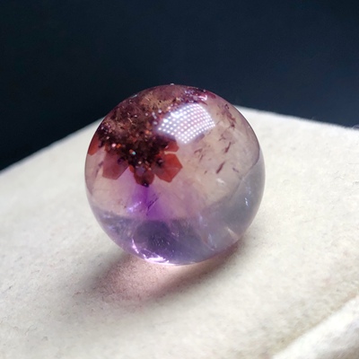 19.2毫米稀有老矿天然巴西紫超七红草莓单彼岸花 开开富贵