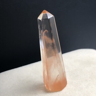 老矿福利天然巴西橘色兔毛共生晶中晶原石水晶柱把玩